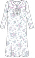 Marlon 'Floral Bouquet' Wincey on White 40" inch Nightdress MA46449